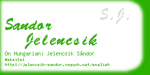 sandor jelencsik business card